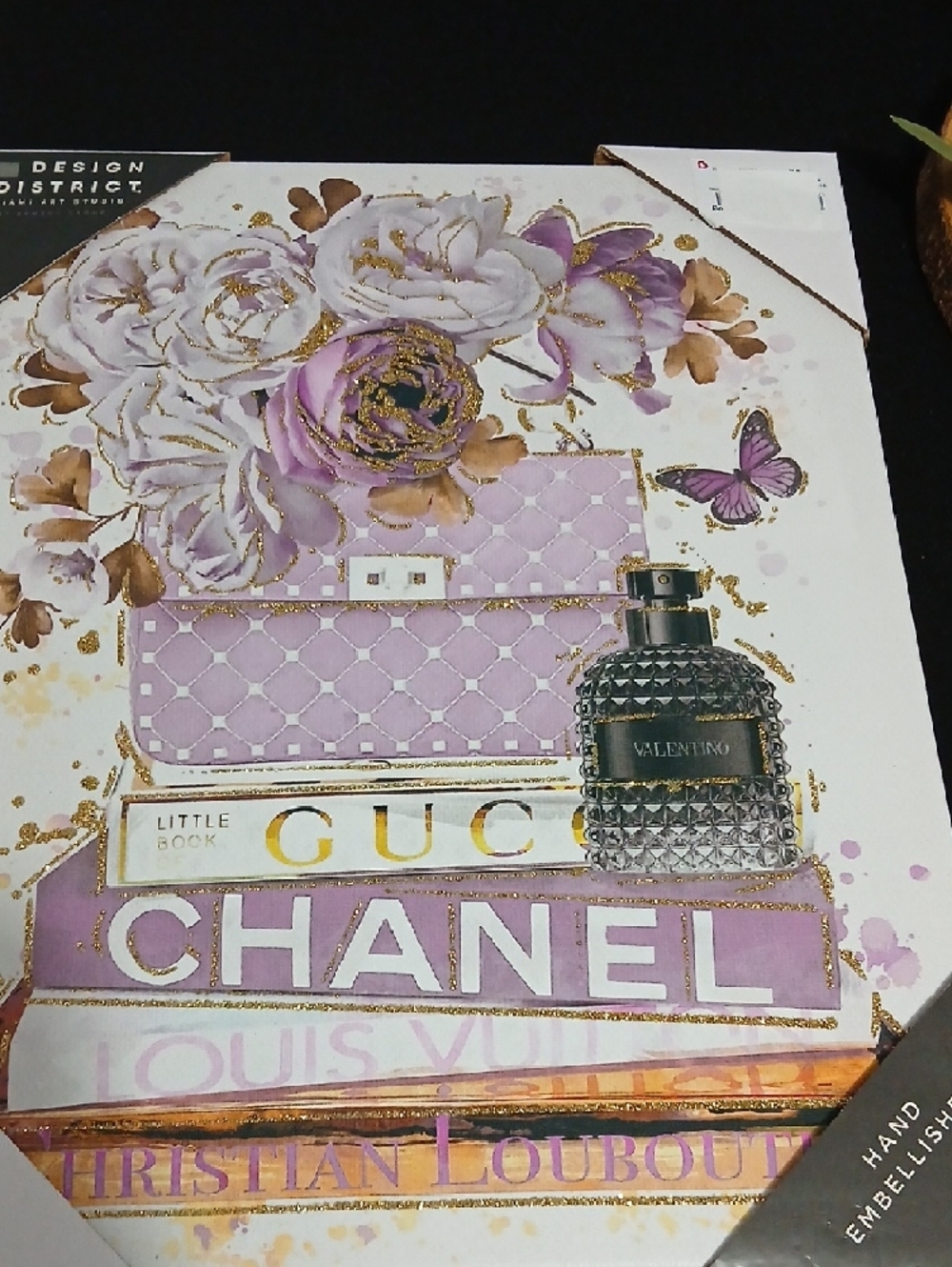 Luxury Perfume Stack Wall Art - Lavender & Gold NWT - Picture 6 of 7